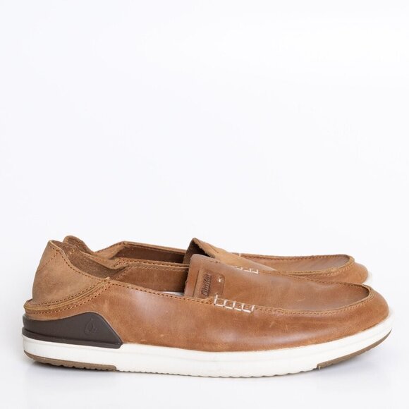 Olukai Kakaha Leather Loafer Brown Fox Slip On - Picture 3 of 16